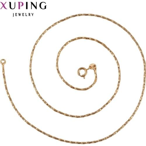 Xuping Fashion Necklace New Design Big Long Necklace Gold Color Plated for Women Men Chain Jewelry Gift 42532