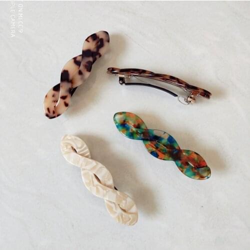 Barrette For Women Girl Acrylic Hair Clip Hairpin Bow Knot Black White Head Accessories Wholesale