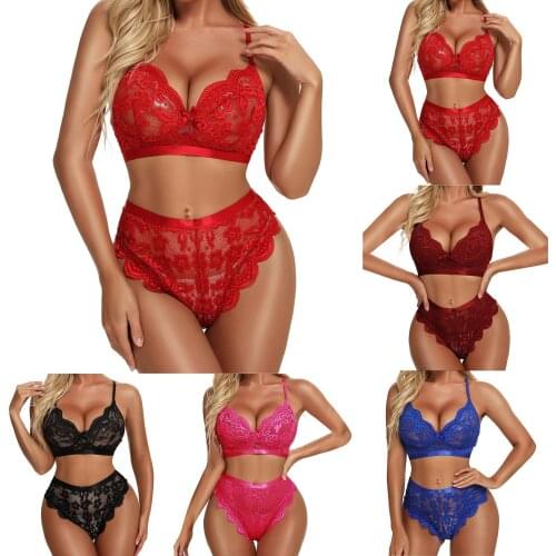 Plus Size Womens Underwear Set Embroidery Lace Bra And Briefs Sexy Lingerie Set Sexy Wireless Bra Sets Lenceria Erotic Lingerie