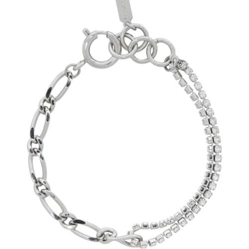 European and American Silver Color Crystal Chain Cross Simple Adjustable Bracelet Female