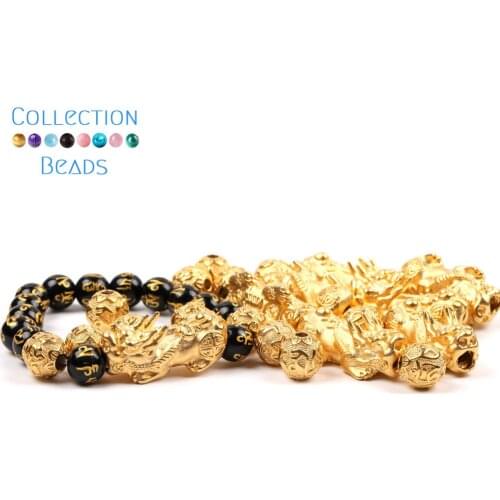 Gold Brave Troops Carved Ball Global Beads Loose Spacer Round For Jewelry Making DIY Bracelet Accessories Wholesale