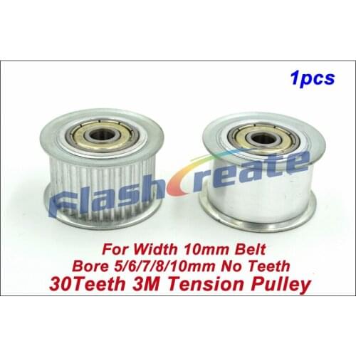 1pcs 30 Teeth 3M Idler Pulley Passive Pulley Bore 5/6/7/8/10mm No Teeht 3M Tension Pulley For Width 10mm 3M Belt