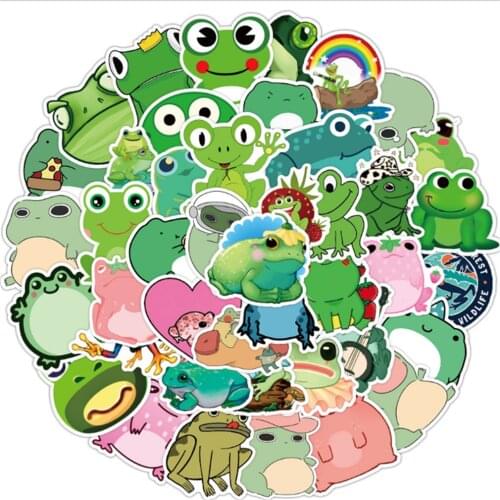 10/30/50PCS Cartoon Cute Frog Diary Waterproof Graffiti Suitcase Laptop Skateboard Guitar Toy Decoration Sticker Wholesale
