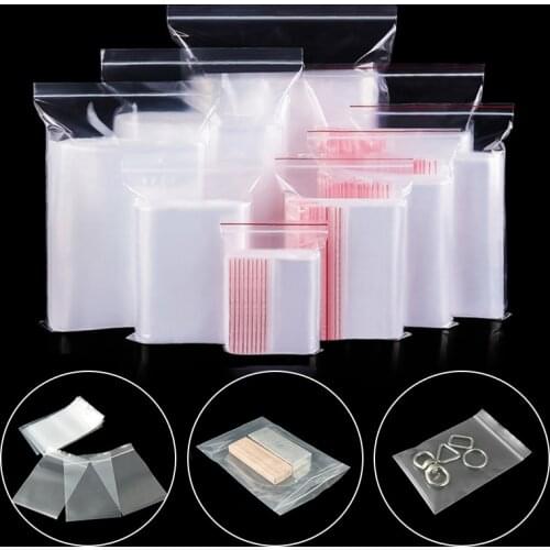 100pcs Transparent Ziplock Bag Jewelry / Food Storage Bag Kitchen Bag Transparent Zipper Bag
