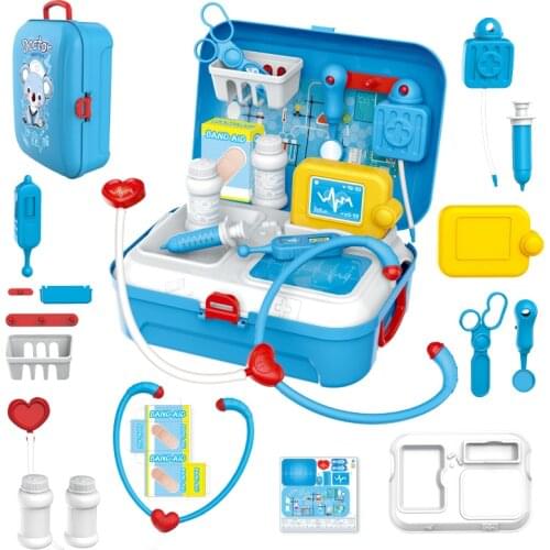 17 Pcs Children Pretend Play Doctor Toy Set Portable Backpack Medical Kit Kids Educational Role Play Classic Toys Xmas Gifts