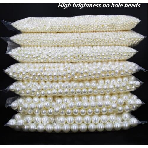4-14mm High Brightness No Hole Iovry DIY Imitation Jewelry Bead Pearl ABS Loose Round Spacer Beads Crafts for Fashion Decoration