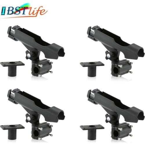 4PCS Fishing Rod Rest Adjustable Removable 360 degree Holders Kayak Boat Support Tools Accessories Pole Bracket