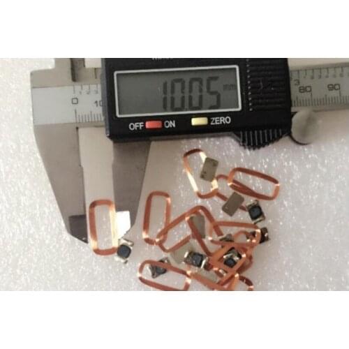 50pc 18 * 8mm IEC/ISO 14443A IC core material label RFID coil and S50 COB welding 13.56MHz F1108 chip and antenna