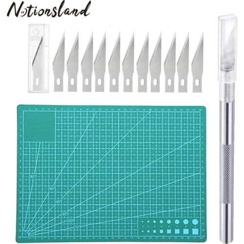 62PCS Precision Carving Craft Hobby Knife Kit Includes 60PCS Carving Blades with Handles&Cutting Mat Board for DIY Cutting Tool