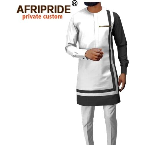 African Men Traditional Clothing Set Dashiki Coats Ankara Pants 2 Piece Set Long Sleeve Plus Size Tracksuit Outfits A2016030