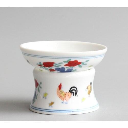 Chinese Tea Set Accessory Tea Filter Archaistic Rooster Pattern Infuser Ceramic Tea Maker Strainer Tea Infuzer