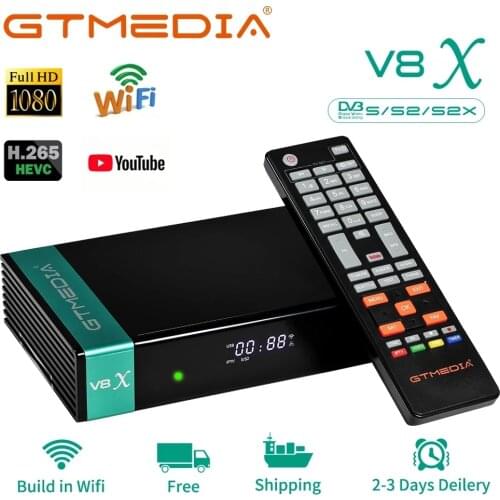 Gtmedia V8X DVB S2 satellite receiver Builtin wifi support H.265 DVB-S/S2/S2X, VCM ACM Upgrade V8 NOVA V9 SUPER V8 PRO2