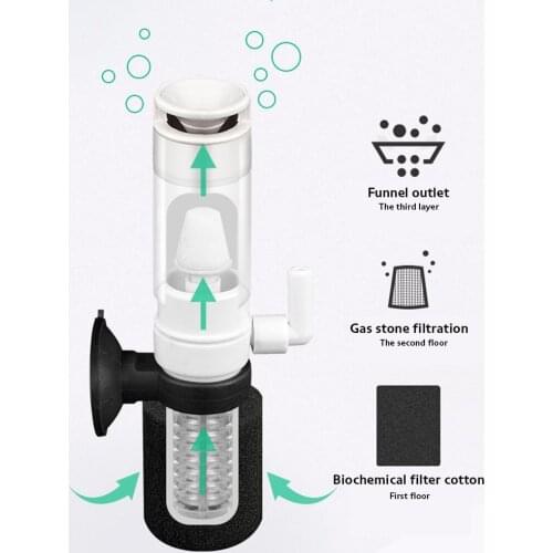 1pcs Practical Aquarium Filter Aquarium Fish Tank Air Pump Mini Multi Layer Filter Biochemical Sponge Filters With Suction Cup