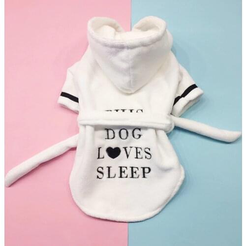 Pet Bathrobe Coral Cashmere Thickened Pet Hoodie Nightgown Pajama Dog Bathrobe Super Absorbent Towel for puppy Dogs Cats