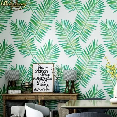 Beibehang wall paper Pune exotic Southeast Asian Banana leaf wallpaper bedroom living room sofa TV Version Wall paper background