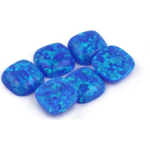 Free Shipping 50pcs/lot 4*4mm OP05 Blue Square Cabochon Synthetic Fire Opal Stone for DIY Jewelry