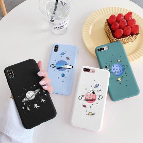 Cute Astronaut Case For Xiaomi Redmi Note 10 9 8 Pro 7 5 8T 10s 9s 9C Mi Poco X3 NFC F3 M3 A3 9T 9 SE 10 10T 11 Lite TPU Cover