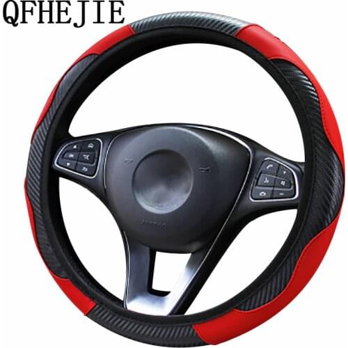 Car Steering Wheel Cover Breathable Anti Slip PU Steering Covers Suitable 37-38cm Auto steering wheel protective Decoration
