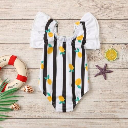 Baby Kids Girls Summer Ruffle Striped Print One Piece Swimsuit Swimwear Sexy Women One Piece Bathing Suit Girl Swimsuit