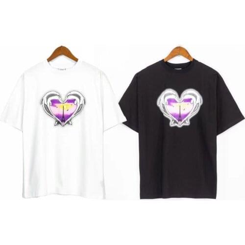 Vetements Short-sleeved Female Couple Loose Street Hip-hop Trend T-shirt Mens Cotton Round Neck Letter Print 29