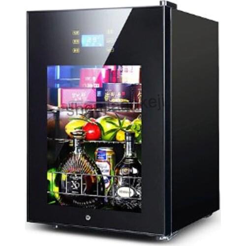 62L Wine Refrigerators Cold Storage Refrigerator transparent glass door tea drinks freezers -5to10 degrees C food sample cabinet