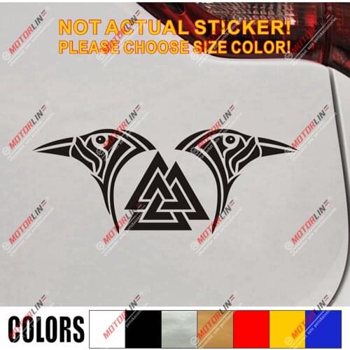 Huginn And Muninn Twin Ravens Valknut Decal Sticker Car Vinyl Norse Odin b