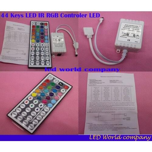 44Key IR Cnontroller not battery LED Lights Controller IR Remote Dimmer Input DC12V 6A For RGB SMD 3528 5050 LED Strip