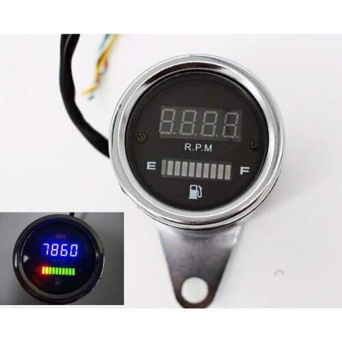 Scooter Fuel Meter with LED Backlight DC 12V Motorbike Digital Tachometer Motorcycle Oil Meter Gauge Moto Speedometer Instrument