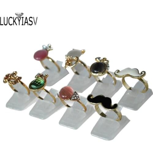200Pcs/Set 3 Colors Wholesale Ring Clip Show Plastic Frosted Jewelry Displays Holder For Ring Decoration Stand For Free Shipment