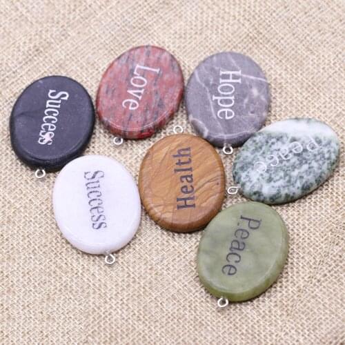 Natural Stone Pendant Oval Shaped Semi-precious Exquisite charms For Jewelry Making DIY Necklace Bracelet Accessory