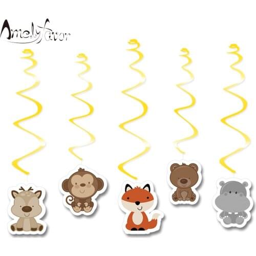 Woodland Animals Theme Ceiling Hanging Swirl Decorations Series 2 Party Decorations Supplies Baby Shower Event Party Supplies