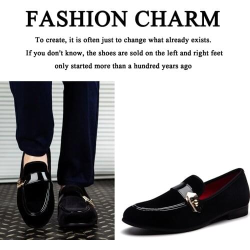 MEIJIANA Suede Men Loafers With Printed Skull Fashion Slip On Leather Mens Shoes Casual Flats Italian Man Driving Shoes Size