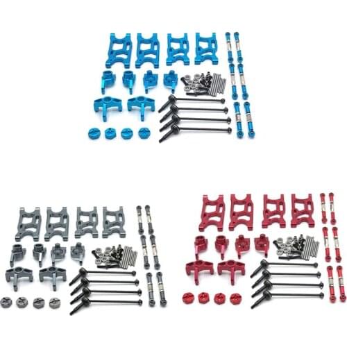Metal Upgrade Parts Kit Suspension Arms Steering Knuckle Drive Shaft For Wltoys 144001 124019 LC 1/14 RC Car