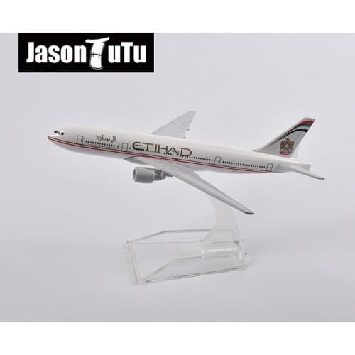 JASON TUTU 16cm Etihad Boeing B777 Airplane Model Plane Model Aircraft Diecast Metal 1/400 Scale Planes Factory Wholesale Drop
