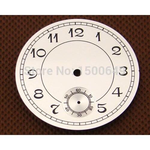 38.9mm white Dial fit ETA 6498 or Tianjin Asia movement mens watch P136