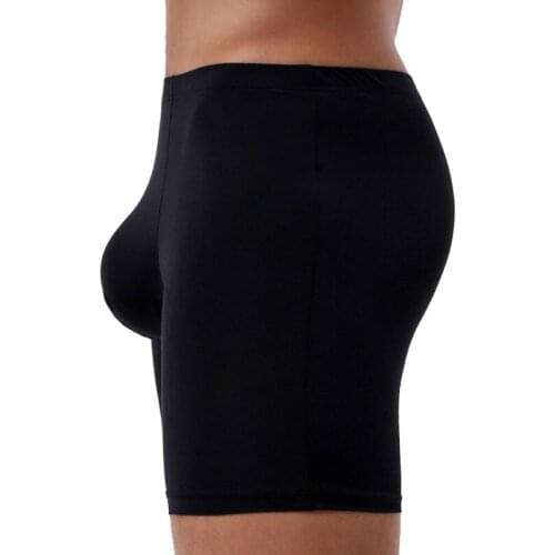 New Mens Long Boxer Man High Quality Panties Men Underpants Breathable Ice Silk Underwear Male Sexy U Convex Homme Boxershorts