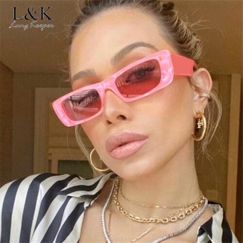 Vintage Small Square Sunglasses For Women 2021 Luxury Designer Rectangle Sun Glasses Female Pink Shades Eyewear zonnebril dames
