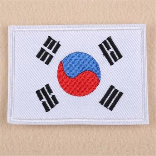 Clothing diy embroidery iron on patch deal with it Korean flag patches for clothes flower badge stickers fabric free shipping