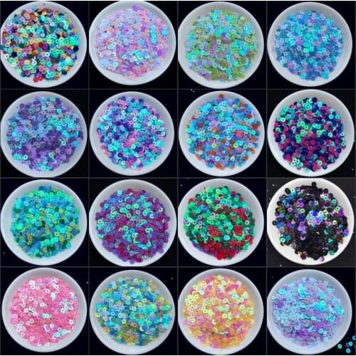 4000Pcs/Lot Size 4mm Flat Round PVC Loose Sequins Paillettes Sewing Wedding Craft Women Garments Accessories Kids Diy Material