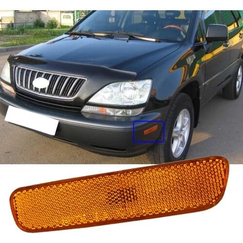 Roavia Car Front Bumper Side Marker Light Corner Light Indicators Turn Signal Lamp with Bulb for 1999-2003 Lexus Rx300