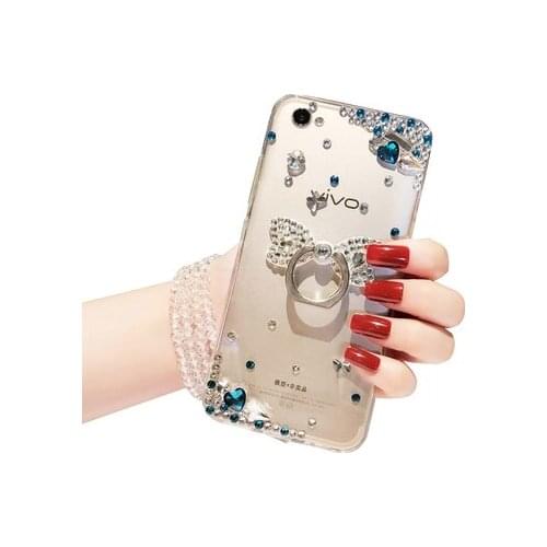 Luxury Butterfly and gem Ring Holder Stand Diamond Flower Rhinestone Case Cover For IPhone 12 X XS MAX XR 11 Pro Max 6S 7 8 Plus