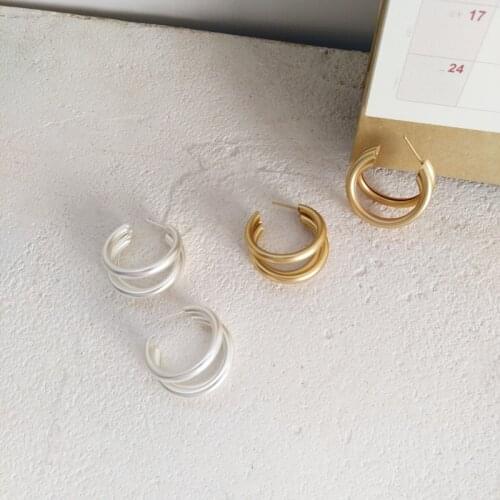 Europe America Jewelry 3 Layer Drop Earrings Matte Color Women Jewelry Earrings For Girls Female Gifts Party Wedding