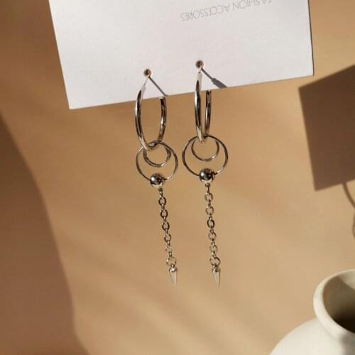 Hip Hop Rock Street Snap Earrings Creative Chain Round Earrings Contracted Geometric Eardrop Women Jewelry Gifts