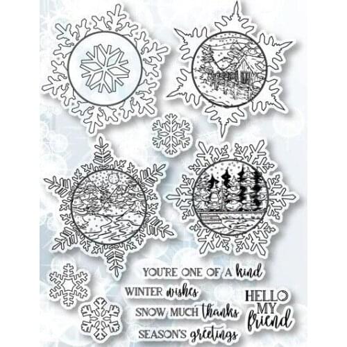 Snowflake stamp Clear Stamp for Scrapbooking Transparent Silicone Rubber DIY Photo Album Decor 788