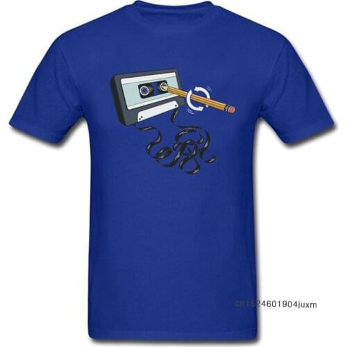 Tops Mens T Shirt Back In The Day Summer/Fall Brand New Tees Cassette Tape Print Pure Cotton O-Neck Man T-shirts Funny TShirt