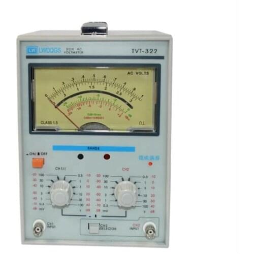 TVT-322 Dual Channel Milivoltmeter Double Needle Millivoltmeter New Design High Quality Pointer Voltage Measuring Instruments