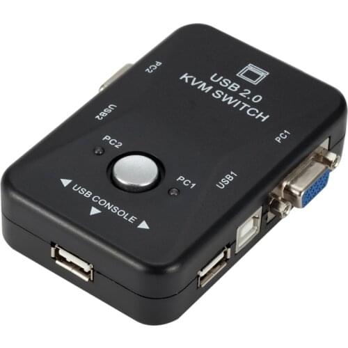 USB Sharing KVM Switch Switcher 2 Port VGA SVGA Switch Box USB 2.0 Mouse Keyboard Printer Switch for 2 computer Share kvm