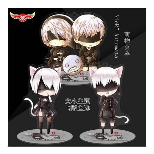 Japan Anime NieR:Automata 2B Cosplay Transparent Acrylic Figure Stand Model Plate Desk Decor Pendant Keychain Xams Gift