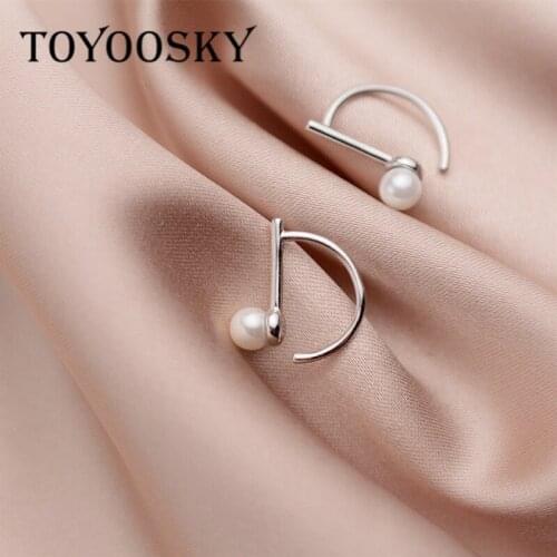 TOYOOSKY Shell Pearl Music Note Earrings For Women Accessories Ear Minimalist Jewelry 925 Sterling Silver Earrings