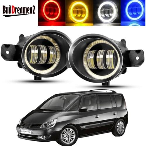 2 X Angel Eye Fog Light Assembly 30W 6000LM Car LED Lens DRL Fog Daytime Lamp 12V For Renault Espace 4/IV (JK0/1_) MPV 2003-2012